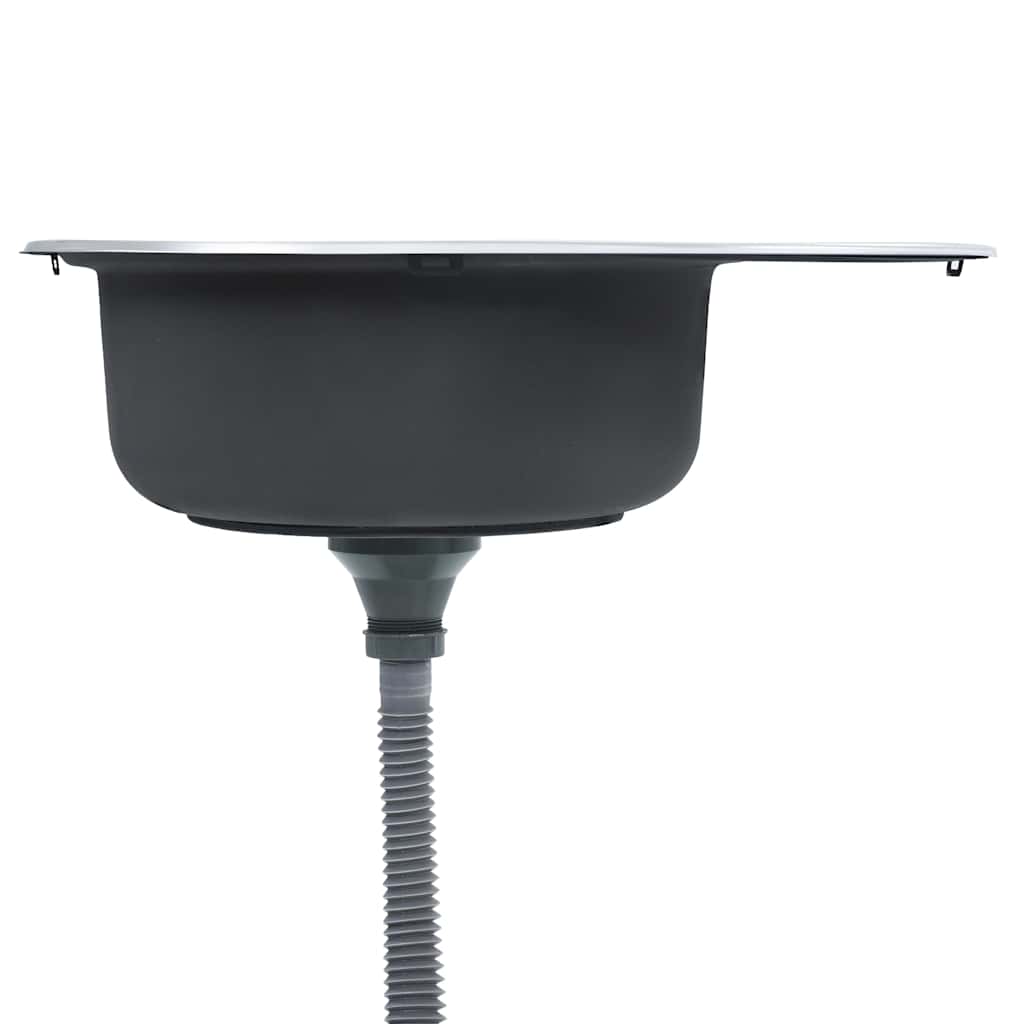 Kjøkkenvask med sil og samler oval rustfritt stål