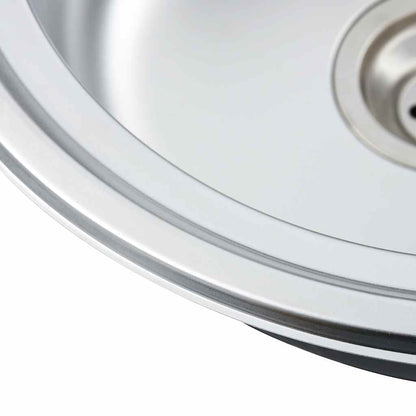 Kjøkkenvask med sil og samler oval rustfritt stål