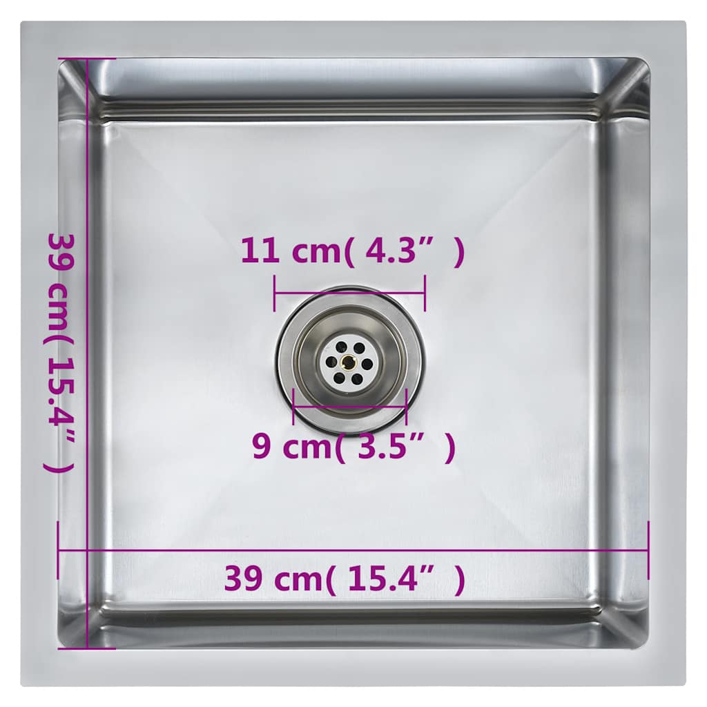 Kjøkkenvask Håndlaget rustfritt stål
