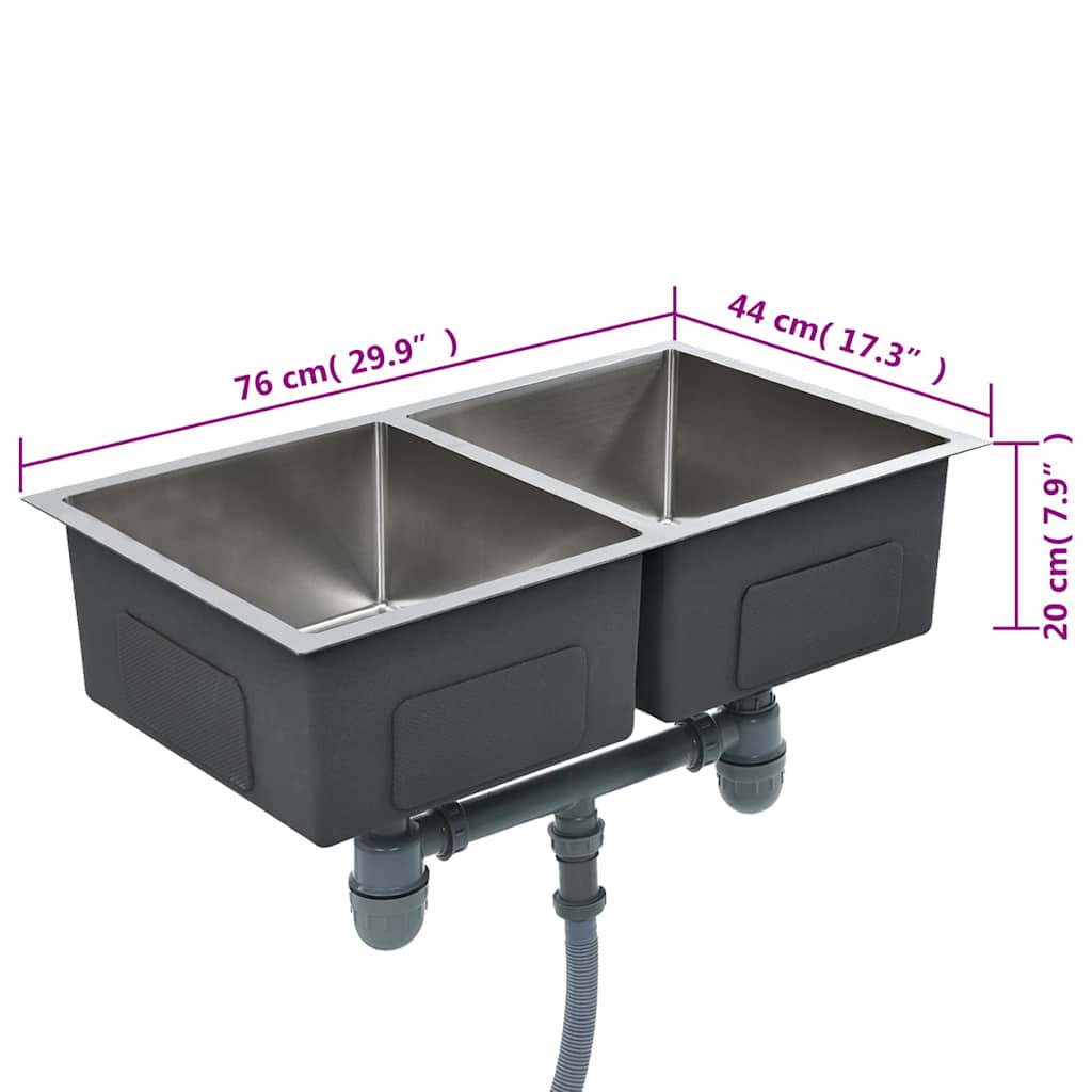 Kjøkkenvask Håndlaget rustfritt stål