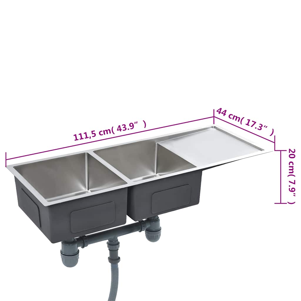 Kjøkkenvask Håndlaget rustfritt stål