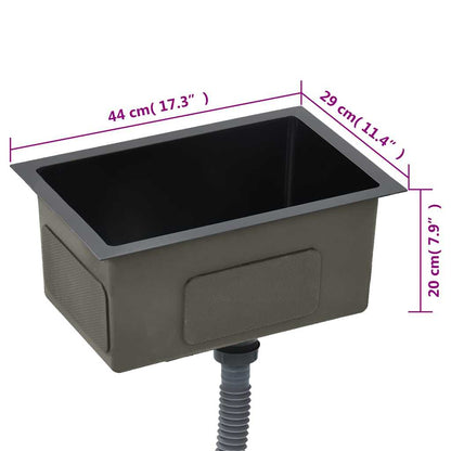 Kjøkkenvask Håndlaget Svart rustfritt stål