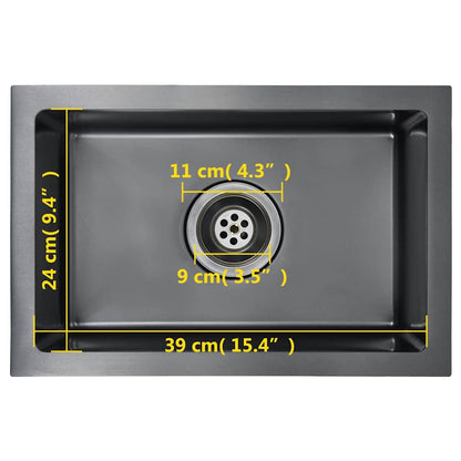 Kjøkkenvask Håndlaget Svart rustfritt stål