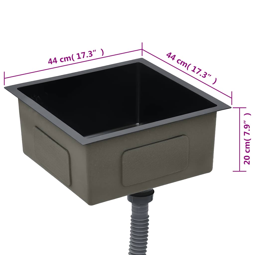 Kjøkkenvask Håndlaget Svart rustfritt stål