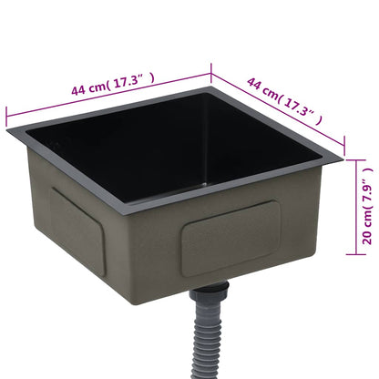 Kjøkkenvask Håndlaget Svart rustfritt stål