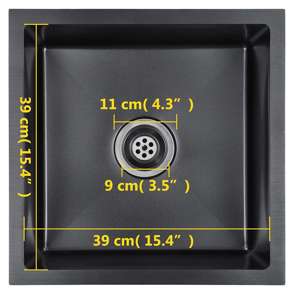 Kjøkkenvask Håndlaget Svart rustfritt stål