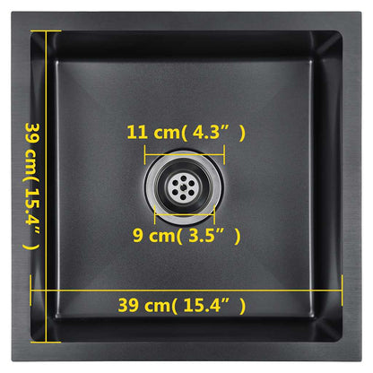 Kjøkkenvask Håndlaget Svart rustfritt stål