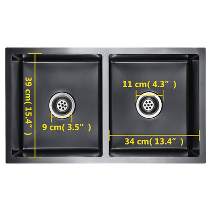 Kjøkkenvask Håndlaget Svart rustfritt stål