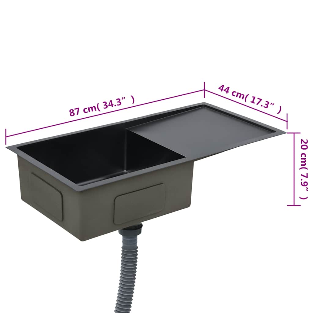 Kjøkkenvask Håndlaget Svart rustfritt stål