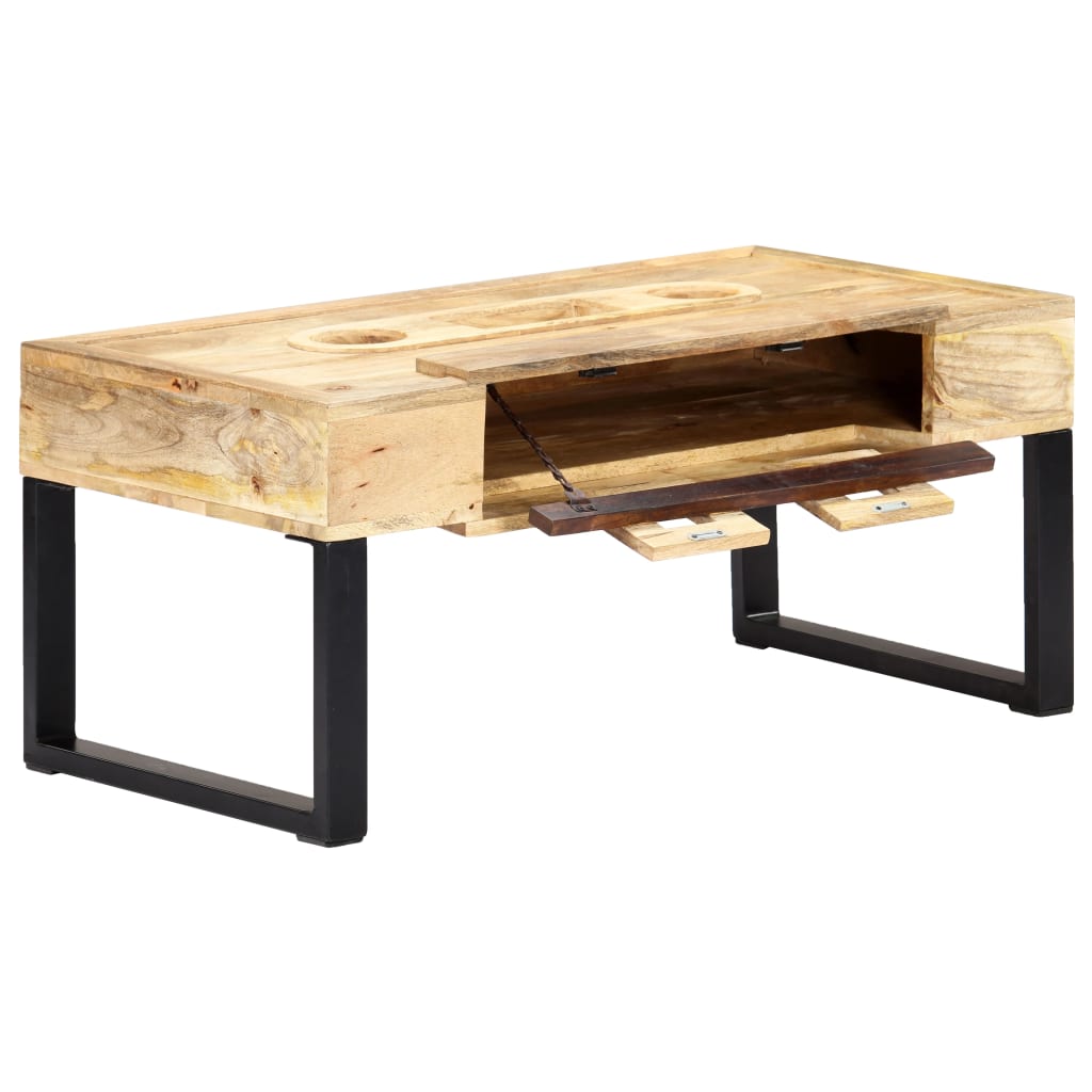 Salongbord Sofabord Tre Heltre Mango kassett-stil 100x52x45 cm