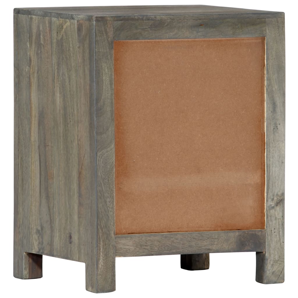 Nattbord Sengbord Tre heltre mangotre Grå 40x30x50 cm