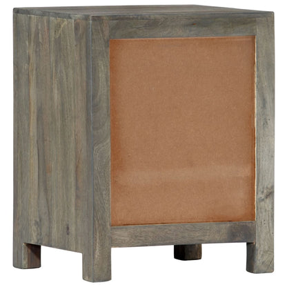 Nattbord Sengbord Tre heltre mangotre Grå 40x30x50 cm