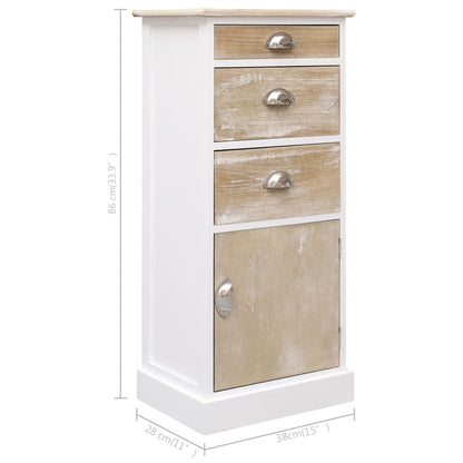 Sidebord Tre 3 stk skuffer 38x28x86 cm keisertre