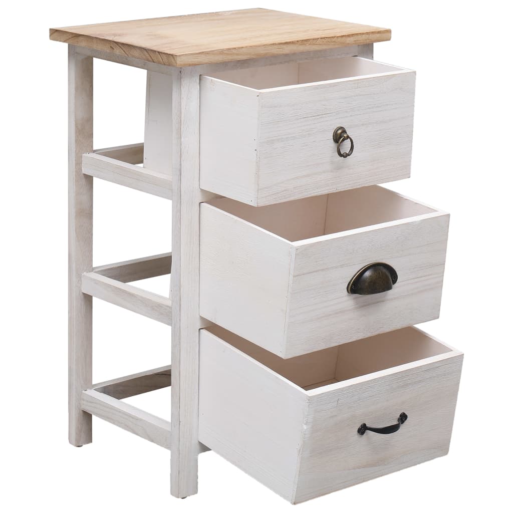 Sidebord Tre 3 stk skuffer 35x25x57 cm keisertre