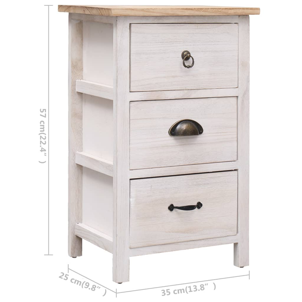 Sidebord Tre 3 stk skuffer 35x25x57 cm keisertre