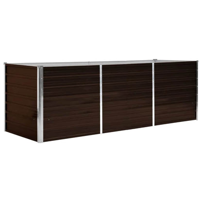 Høybed brun 240x80x77 cm galvanisert stål