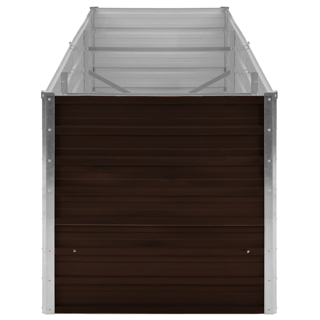 Høybed brun 240x80x77 cm galvanisert stål