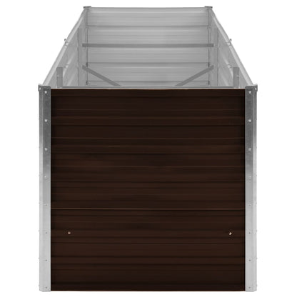 Høybed brun 240x80x77 cm galvanisert stål