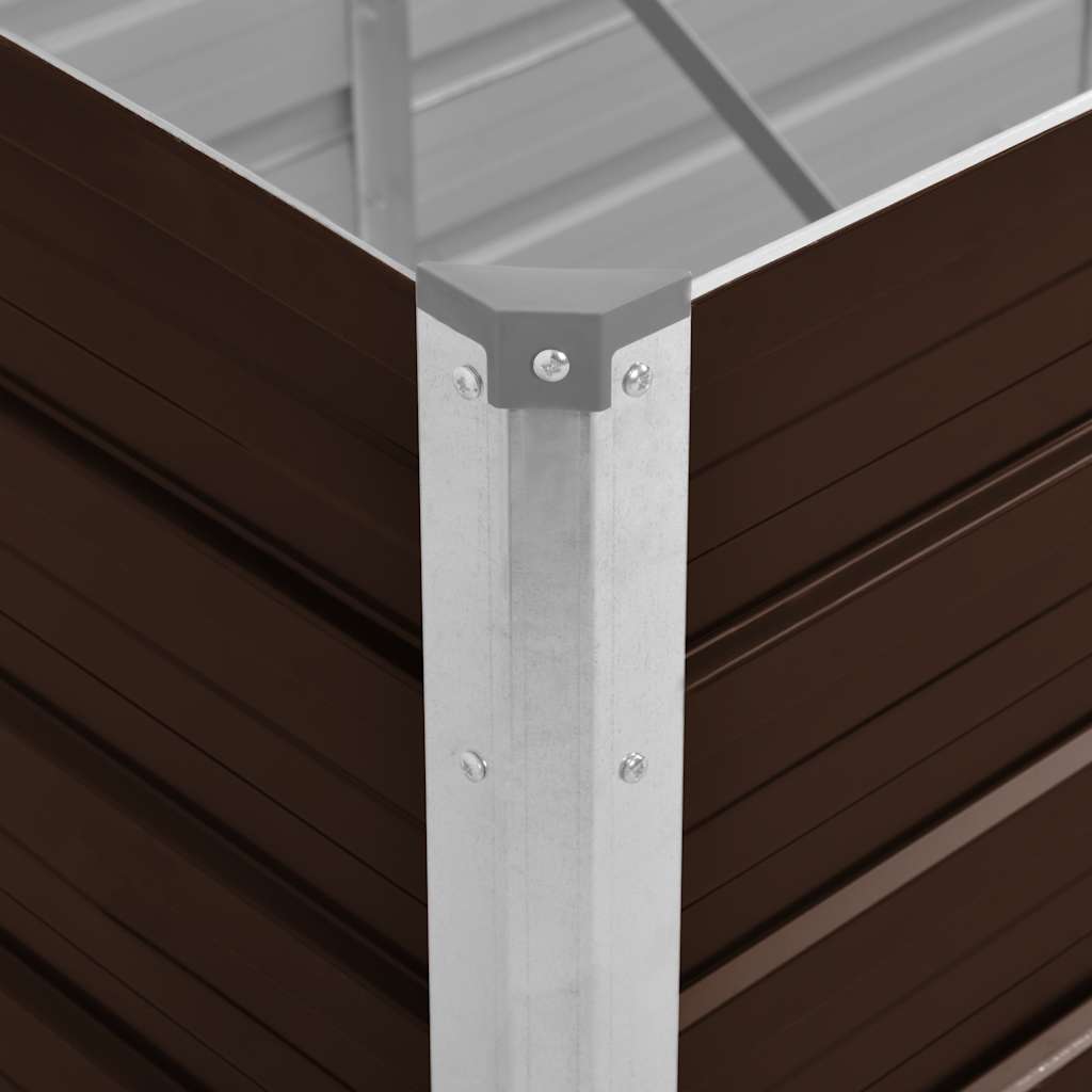Høybed brun 240x80x77 cm galvanisert stål