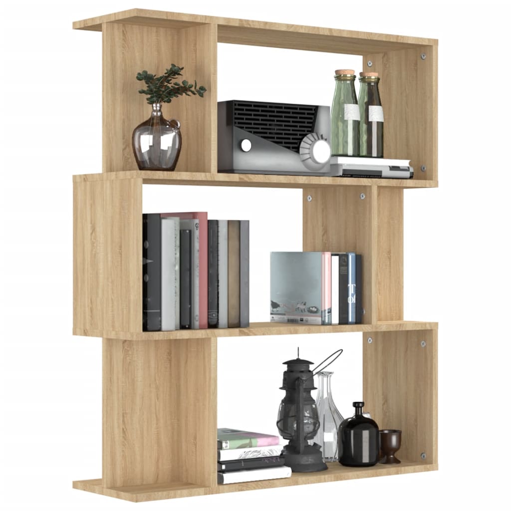 Bokhylle Sonoma Eik Romdeler 80x24x96 cm