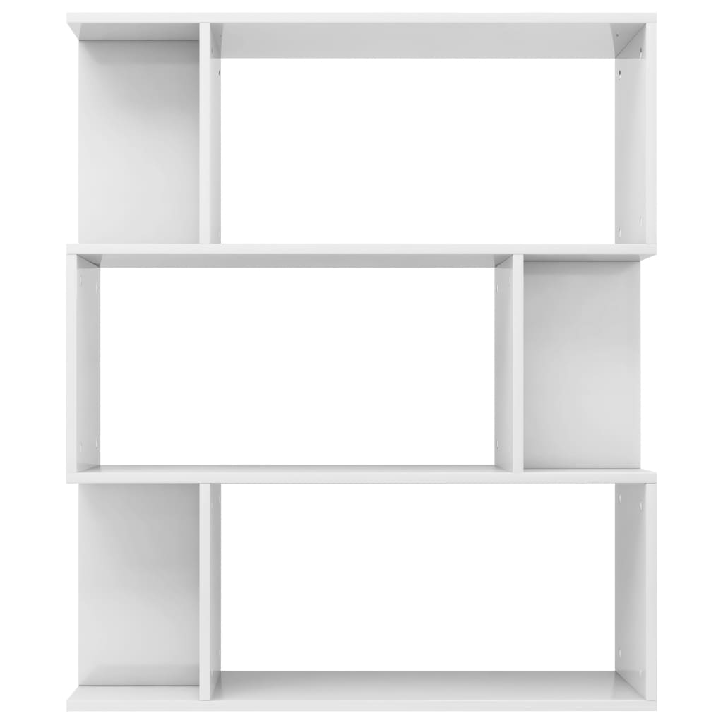 Bokhylle Høyglans Hvit Romdeler 80x24x96 cm