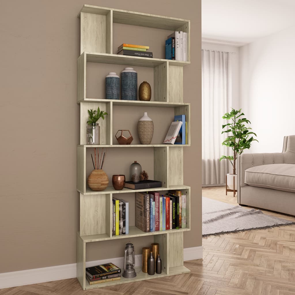 Bokhylle Sonoma Eik Romdeler 80x24x192 cm