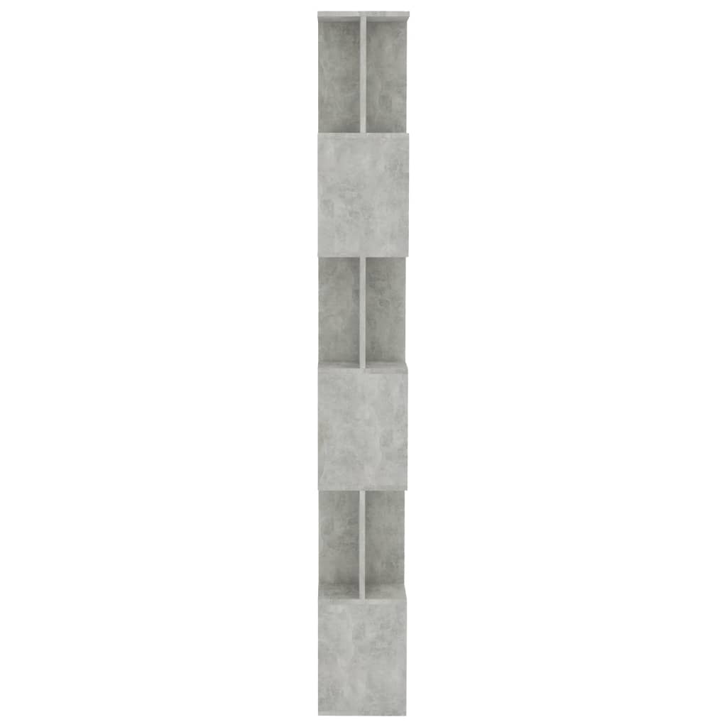 Bokhylle/Romdeler betonggrå 80x24x192 cm konstruert tre