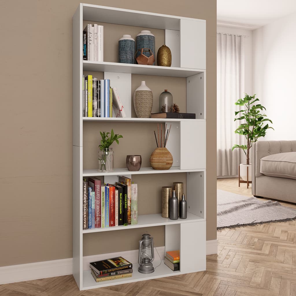 Bokhylle Hvit Romdeler 80x24x159 cm