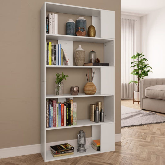 Bokhylle Hvit Romdeler 80x24x159 cm
