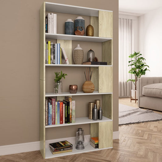 Bokhylle Hvit Romdeler 80x24x159 cm