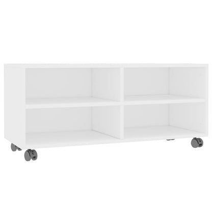TV-Møbel Hvit Tv-benk med hjul 90x35x35 cm
