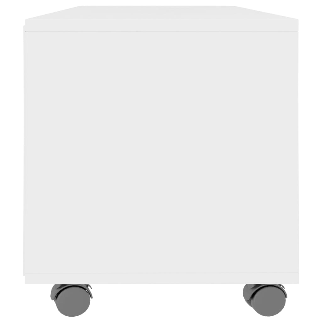 TV-Møbel Hvit Tv-benk med hjul 90x35x35 cm