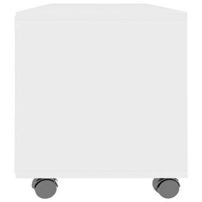 TV-Møbel Hvit Tv-benk med hjul 90x35x35 cm