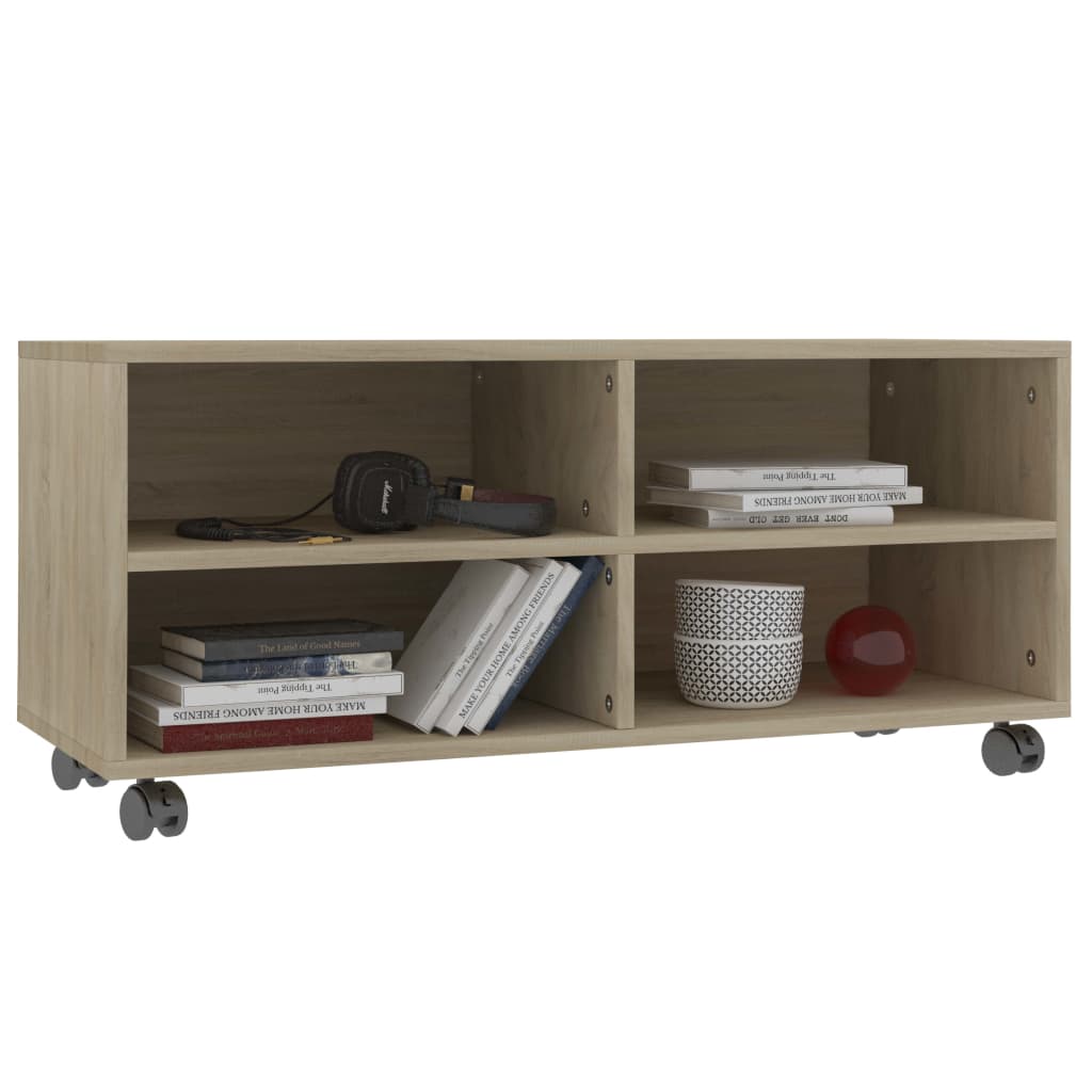 TV-Møbel Sonoma Eik Tv-benk med hjul 90x35x35 cm