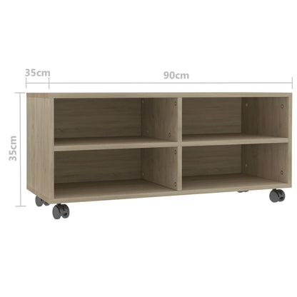 TV-Møbel Sonoma Eik Tv-benk med hjul 90x35x35 cm