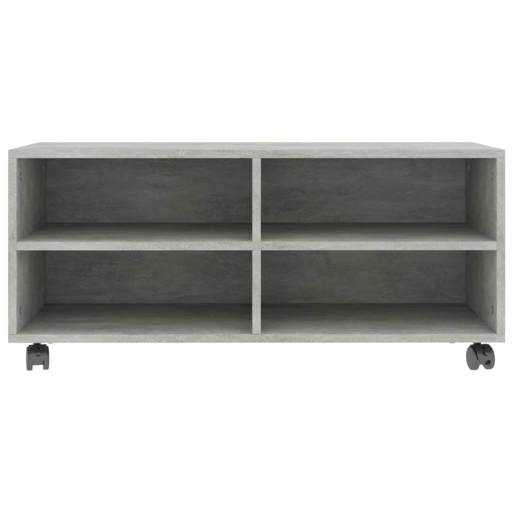TV-Møbel Betonggrå Tv-benk med hjul 90x35x35 cm