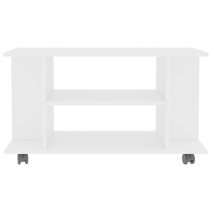 TV-Møbel Hvit Tv-benk med hjul 80x40x45 cm