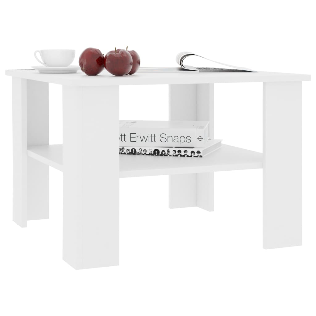 Salongbord Sofabord Hvit 60x60x42 cm