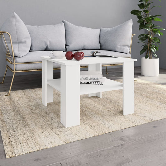 Salongbord Sofabord Hvit 60x60x42 cm