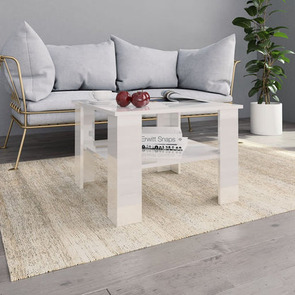 Salongbord Sofabord Høyglans Hvit 60x60x42 cm