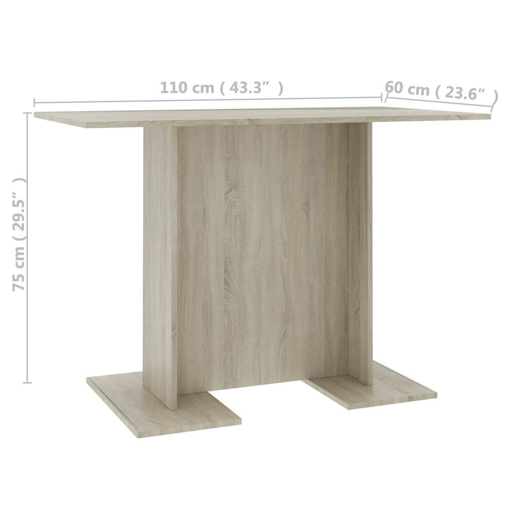 Spisebord Kjøkkenbord Sonoma Eik 110x60x75 cm