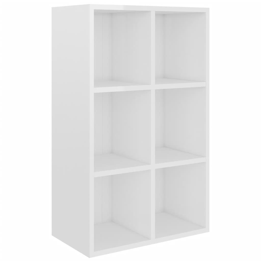Bokhylle Høyglans Hvit 66x30x98 cm