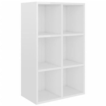 Bokhylle Høyglans Hvit 66x30x98 cm