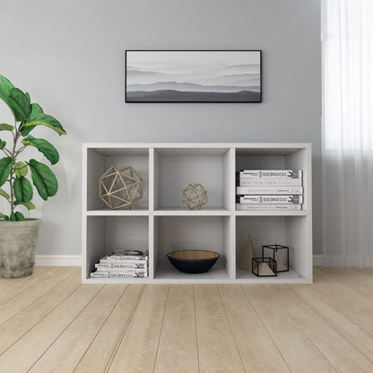 Bokhylle Høyglans Hvit 66x30x98 cm