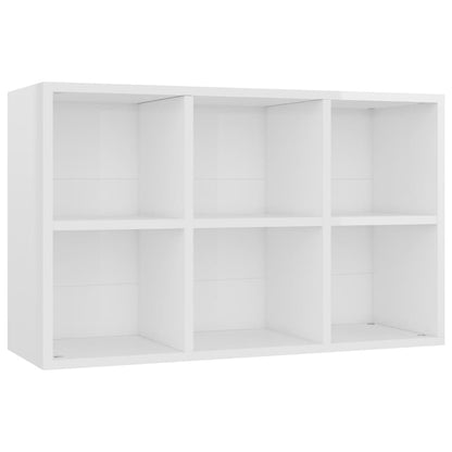 Bokhylle Høyglans Hvit 66x30x98 cm