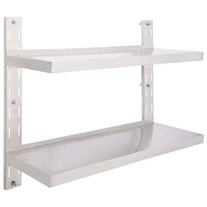 Vegghylle DIV. Flytende vegghylle 2 nivåer rustfritt stål 100x30 cm
