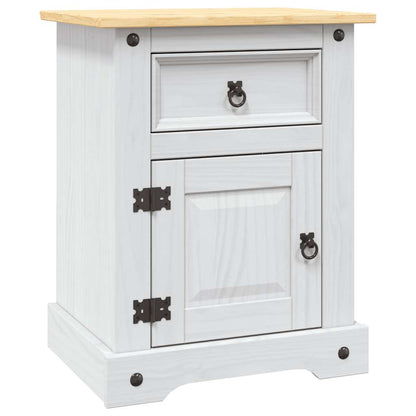 Nattbord Sengbord Hvit meksikansk Corona-stil furu 53x39x67 cm