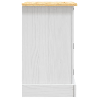 Nattbord Sengbord Hvit meksikansk Corona-stil furu 53x39x67 cm