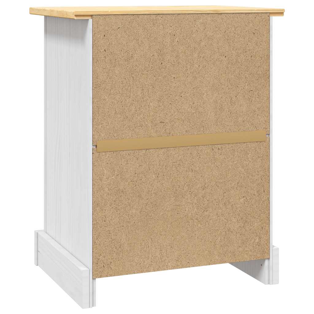 Nattbord Sengbord Hvit meksikansk Corona-stil furu 53x39x67 cm