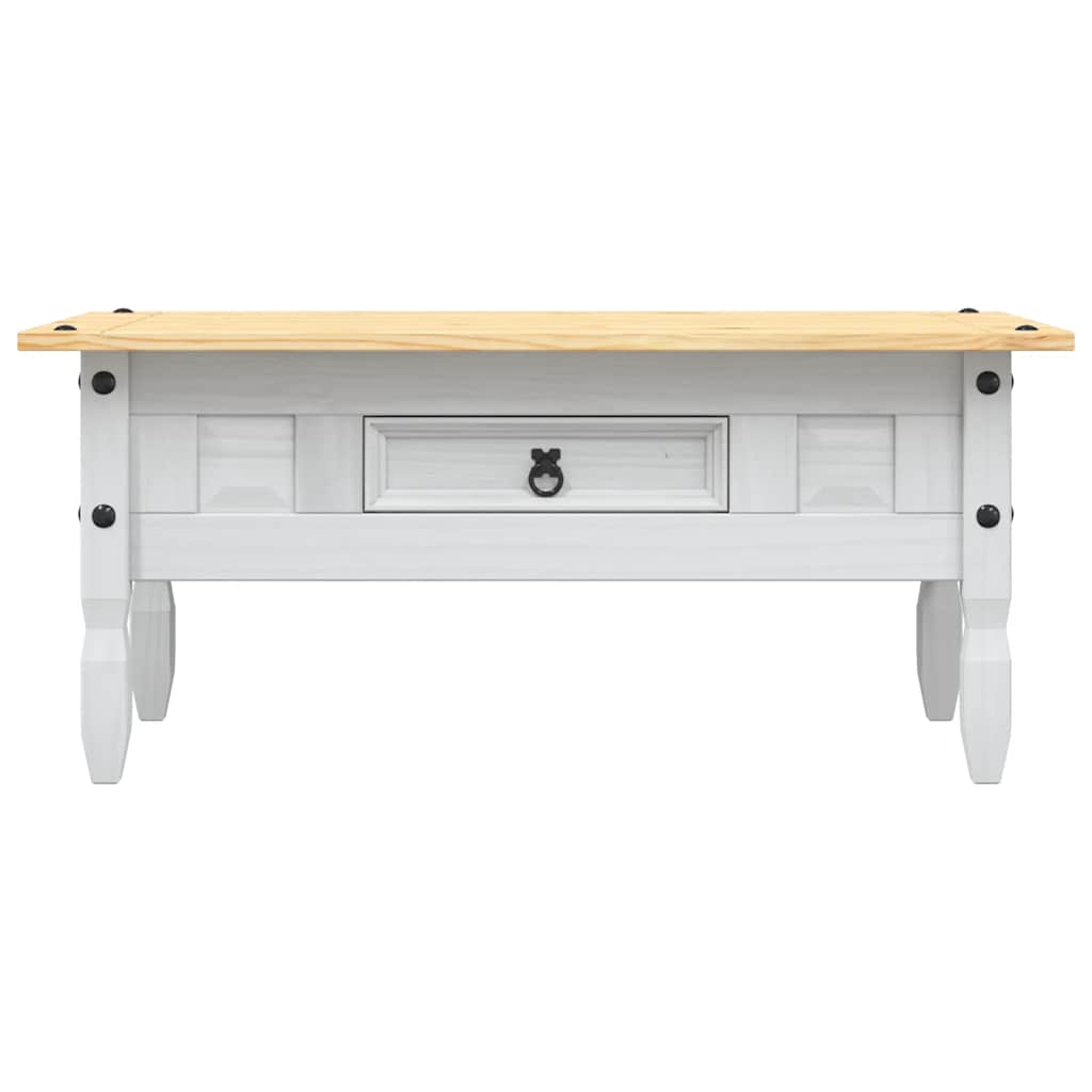 Salongbord Sofabord Hvit meksikansk Corona-stil furu 100x55x44 cm
